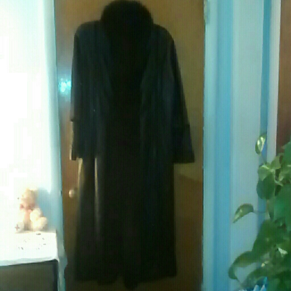 Black leather coat